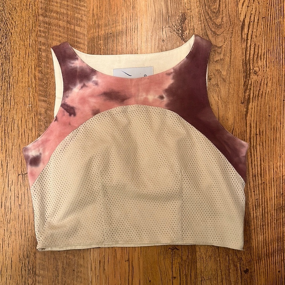 Zemeta Dolls Kill Cream/TieDye Cropped Sporty Tank D6